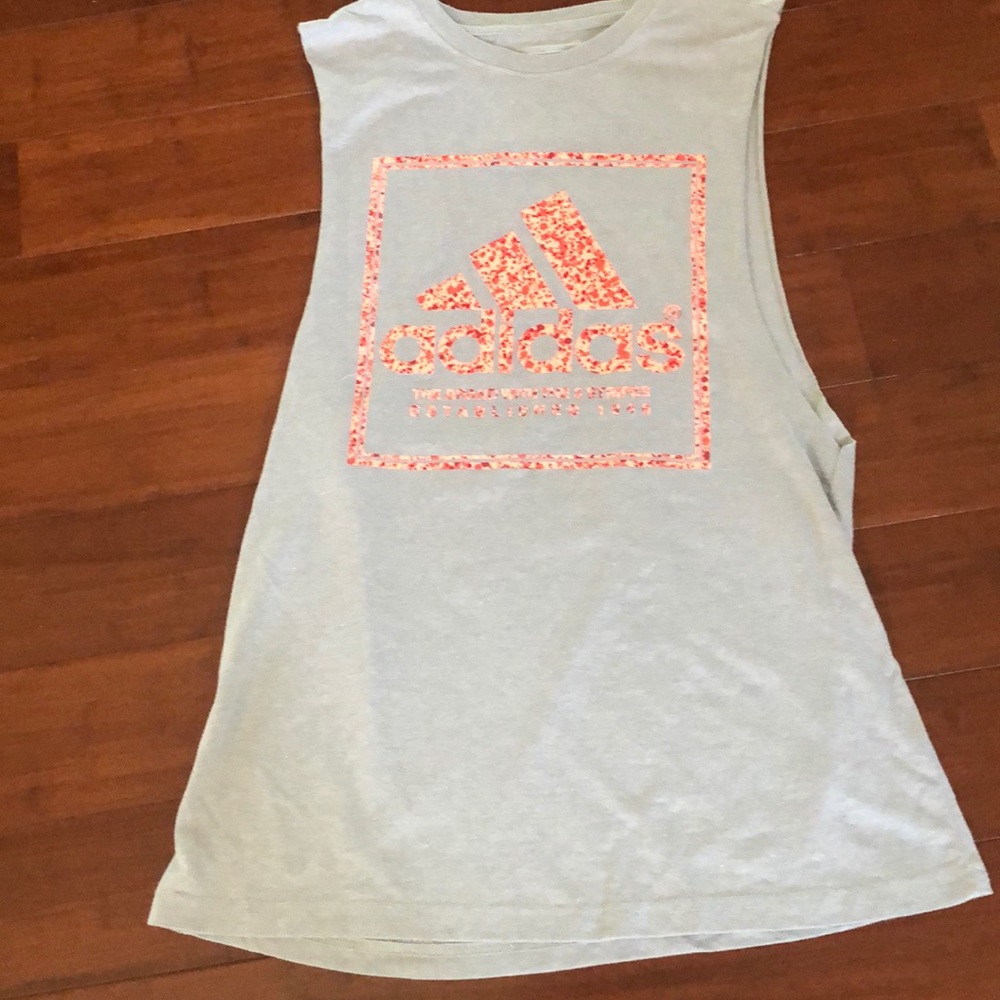 Adidas Gray Tank Top with Red Logo
